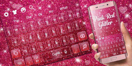 Beautiful Pink Red Glitter Keyboard Theme screenshot 4