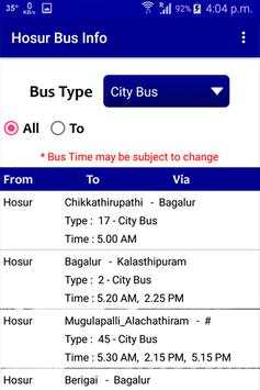Hosur Bus Info screenshot 4