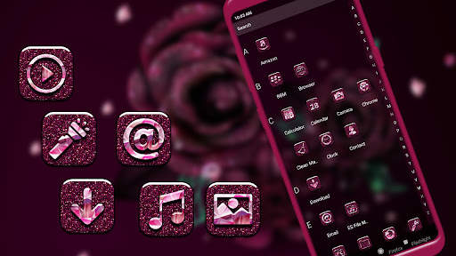 Giltter Rose Launcher Theme screenshot 3