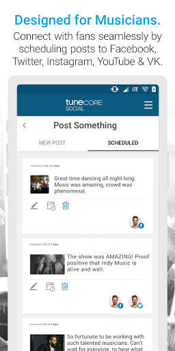 TuneCore Social - Scheduler &  screenshot 1