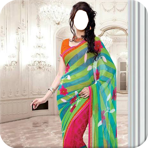 Indian Woman  Designer Saree icon
