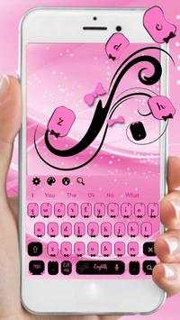Pink Black Bow Keyboard Theme 1 تصوير الشاشة
