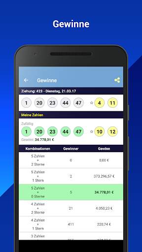 EuroMillionen Joker. euResults screenshot 2