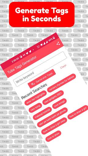 Tube Tags Generator 🏷️ You Tags Finder 2021 screenshot 1