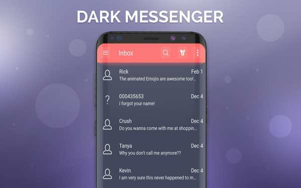 Dark messenger sms app screenshot 1