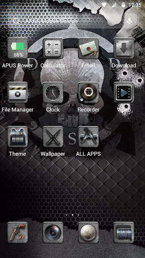 War Gun Steel Skeleton-APUS Launcher stylish theme screenshot 3