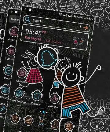 Black Board Sketch Launcher Theme screenshot 1