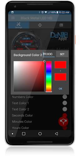 Black Metal LED HD WatchFace Widget Live Wallpaper screenshot 5