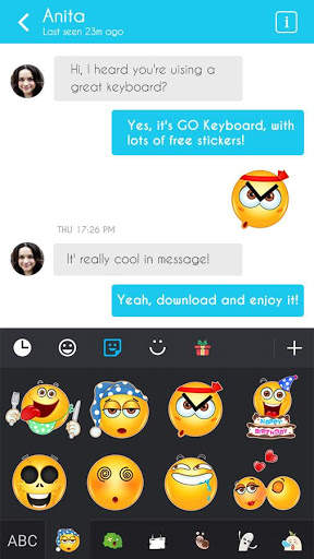 GO Keyboard Sticker Emoticon 2 स्क्रीनशॉट 4