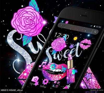 Glitter Sweet Kiss Theme 4 تصوير الشاشة