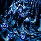 Blue Horror Death Skull Theme