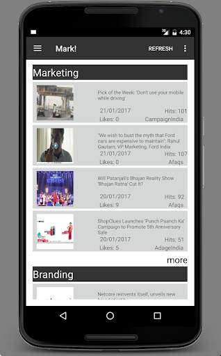 Mark! - Marketing news app screenshot 1