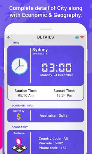 World Clock : All Country Time screenshot 2