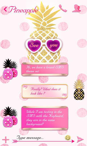 (FREE) GO SMS PINEAPPLE THEME screenshot 3