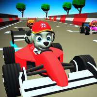 F1 Mighty Paw Pups Racing Patrol 3D logo
