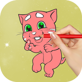 Talking Cat Coloring Game أيقونة