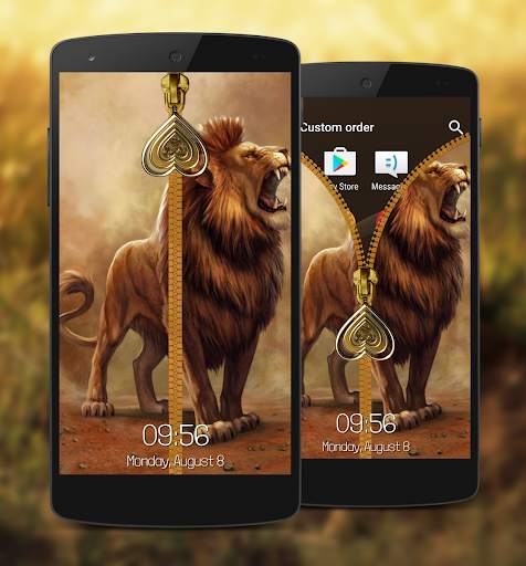 Lion Zipper Lock Screen 4 تصوير الشاشة