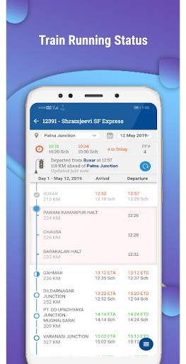 NTES train enquiry, train runn screenshot 2
