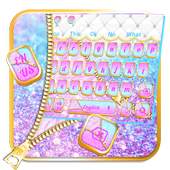 Glitter Colorful Zipper Keyboard Theme 10001002