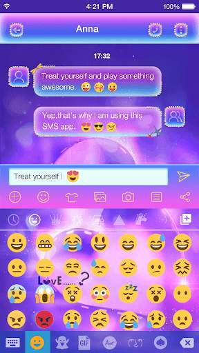 Love Is Emoji Keyboard Theme screenshot 1