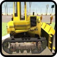 Construction Bulldozer Driving logo
