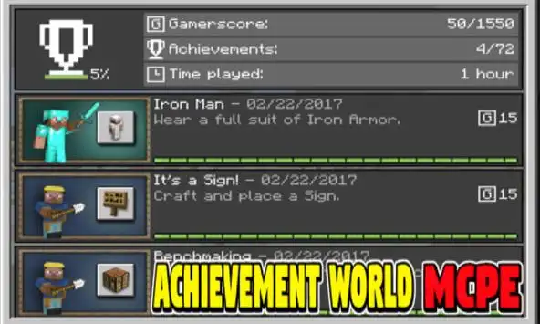 Achievement World For Minecraft Pocket Edition screenshot 2