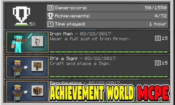 Achievement World For Minecraft Pocket Edition स्क्रीनशॉट 2