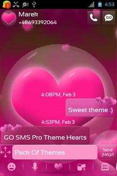 Theme Hearts for GO SMS Pro screenshot 2