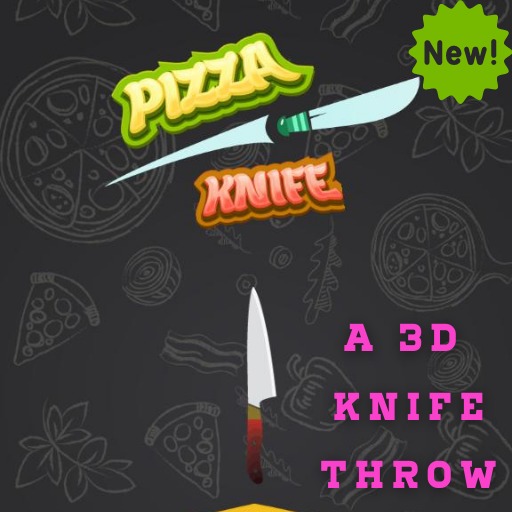3D knife throw pizza icon