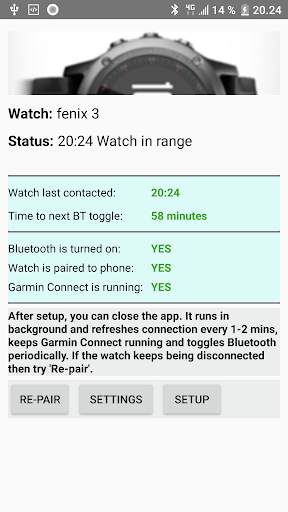 Reconnect Garmin Watch - legacy version screenshot 1