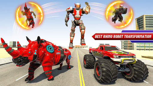Monster Truck Robot Wars Games Rhino Robot Game screenshot 4