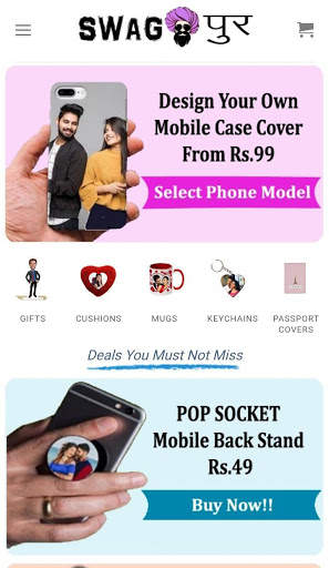 Swagpur - Customize Mobile Cover ,T-shirts & Gifts screenshot 1