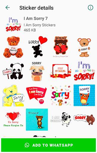 I am Sorry Stickers for WhatsApp - WAStickerApps screenshot 3