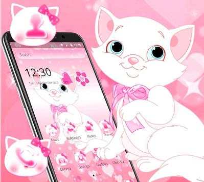 Cute Pink Cat Launcher Theme🐱 screenshot 1