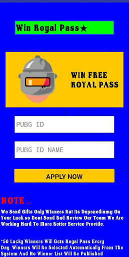 Win Free Royal Pass And Uc Lucky Win screenshot 2