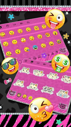 Black Diamond Kitty Gravity Keyboard Theme screenshot 3