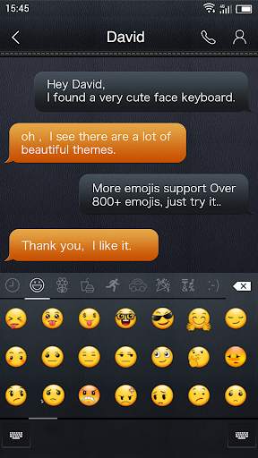 Emoji Keyboard-Leather screenshot 2