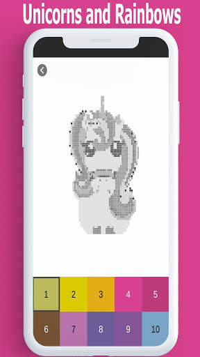 Unicorn - Color by Number,pixel art coloring game screenshot 3
