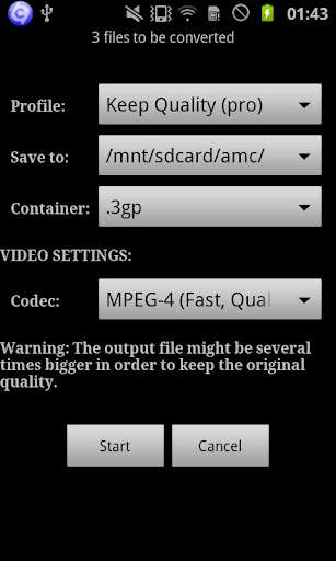ARMV7 VFPV3 VidCon Codec screenshot 4