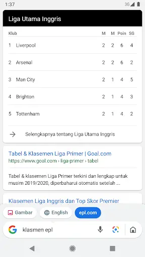 Google Go screenshot 2