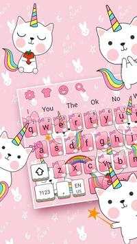 Cute Pink Unicorn Kitty-Keyboard Theme screenshot 2