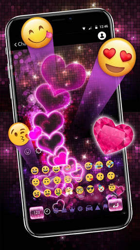 Sparkling Heart Keyboard Theme screenshot 3