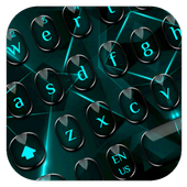 Teclado Preto Azul Claro icon