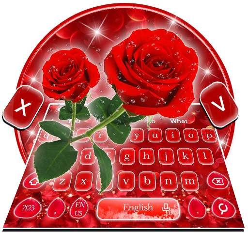 🌹Romantic Sparkle Rose Keyboard Theme 10001004