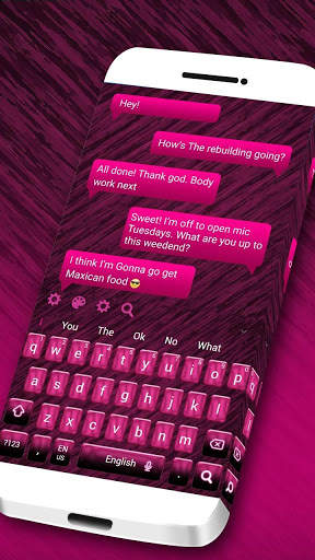 Pink Chatting Keyboard Theme screenshot 2