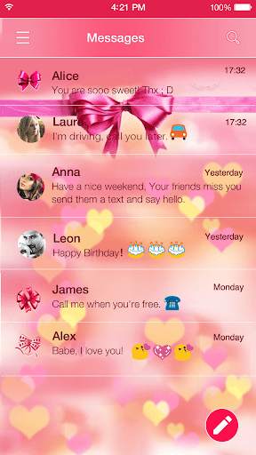 Pink Bowknot Keyboard Theme screenshot 5