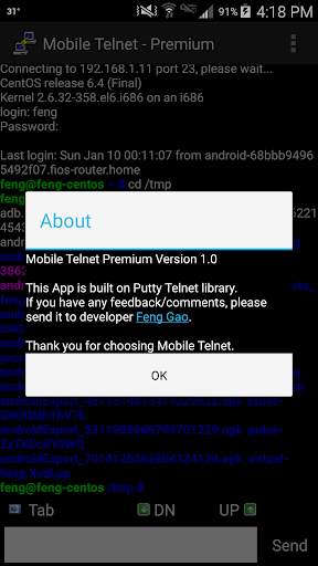 Mobile Telnet(Premium Version) screenshot 5