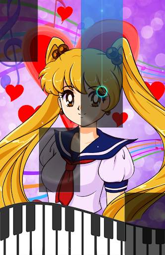 Piano Anime Manga Tiles Cartoon screenshot 2