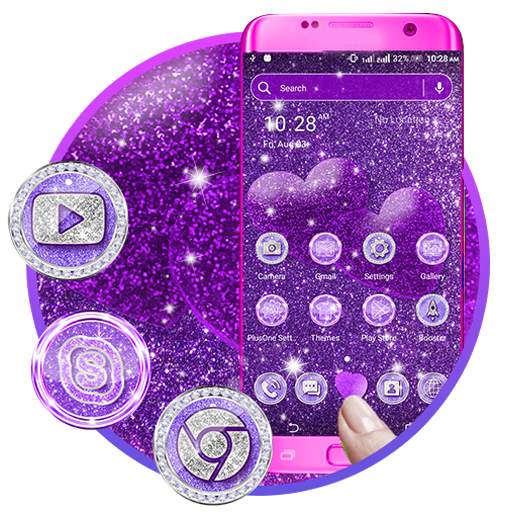 Purple Glitter Launcher Theme 3.6