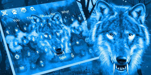 Blue Wild Wolf Keyboard Theme screenshot 6